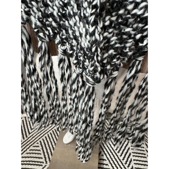 Ann Taylor Loft Acrylic Knit Cowl Neck Poncho With Fringe Made in Italy - Picture 9 of 16